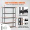 Black Carbon Steel Adjustable 5-Tier Garage Storage Rack with MDF Shelves
